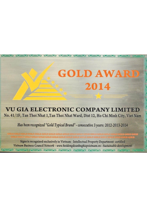DANH HIỆU “GOLD AWARD 2014″